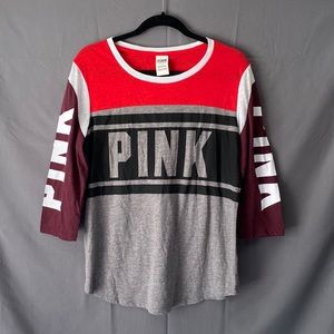Victoria’s Secret Pink 3/4 Sleeve Tri Color